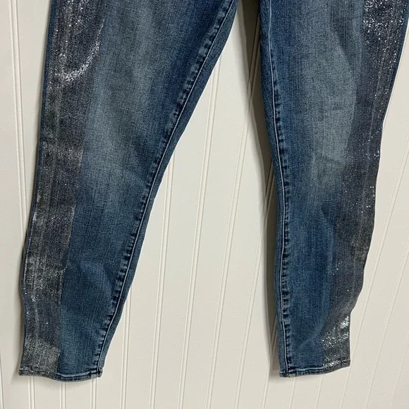 NWT 7 FOR ALL MANKIND B(air) High-waist Ankle Skinny Jeans 27 Glitter - Picture 10 of 13